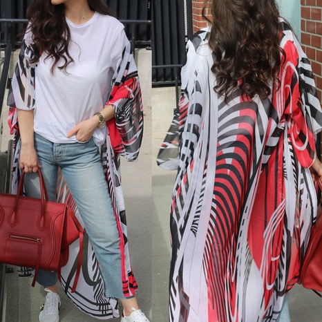 Nueva blusa larga de Chifón con estampado suelto para mujer's discount tags