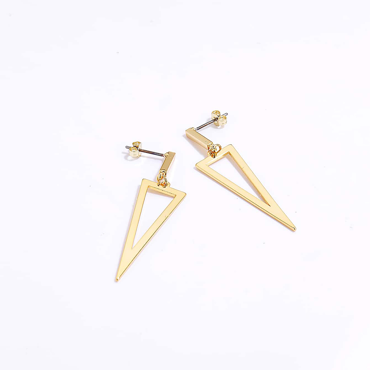 Mode Einfache Dreieck Form Galvani 18K Gold Kupfer Ohrringepicture2