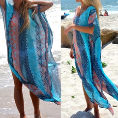 New Seaside Vacation Chiffon Gown plus Size Beach Dress