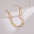 2022 New Fashion Double Layer Flower Womens Simple Pearl Alloy Braceletpicture9
