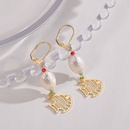 Fashion Vintage Pearl Female Hollow Geometric Star Stainless Steel Earringspicture6