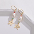 Fashion Vintage Pearl Female Hollow Geometric Star Stainless Steel Earringspicture12