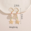 Fashion Vintage Pearl Female Hollow Geometric Star Stainless Steel Earringspicture9