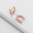Fashion Drop Oil Color Mini Hoop Inlaid Zircon Copper Earringspicture8
