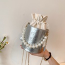 Womens New Fashion Pearl Chain Hand Holding Bucket Shoulder Messenger Bagpicture11