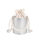 Womens New Fashion Pearl Chain Hand Holding Bucket Shoulder Messenger Bagpicture10