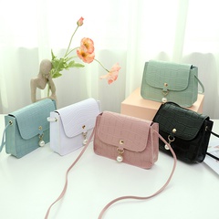Fashion Crocodile Pattern Small Square  Sweet Messenger Solid Color Bag