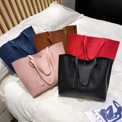 Fashion Lychee Pattern Solid Color Shopping Women's Wholesale Bag