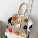 Fashion Sweet Straw Woven Flower New Shoulder Large Capacity Woven Underarm Bagpicture9