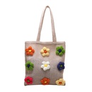 Fashion Sweet Straw Woven Flower New Shoulder Large Capacity Woven Underarm Bagpicture7