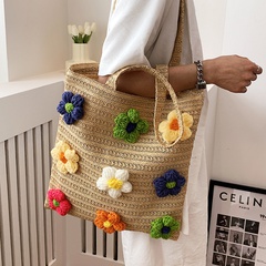 Summer Straw Woven Women's Large Capacity Shoulder Commuter Tote Bag
