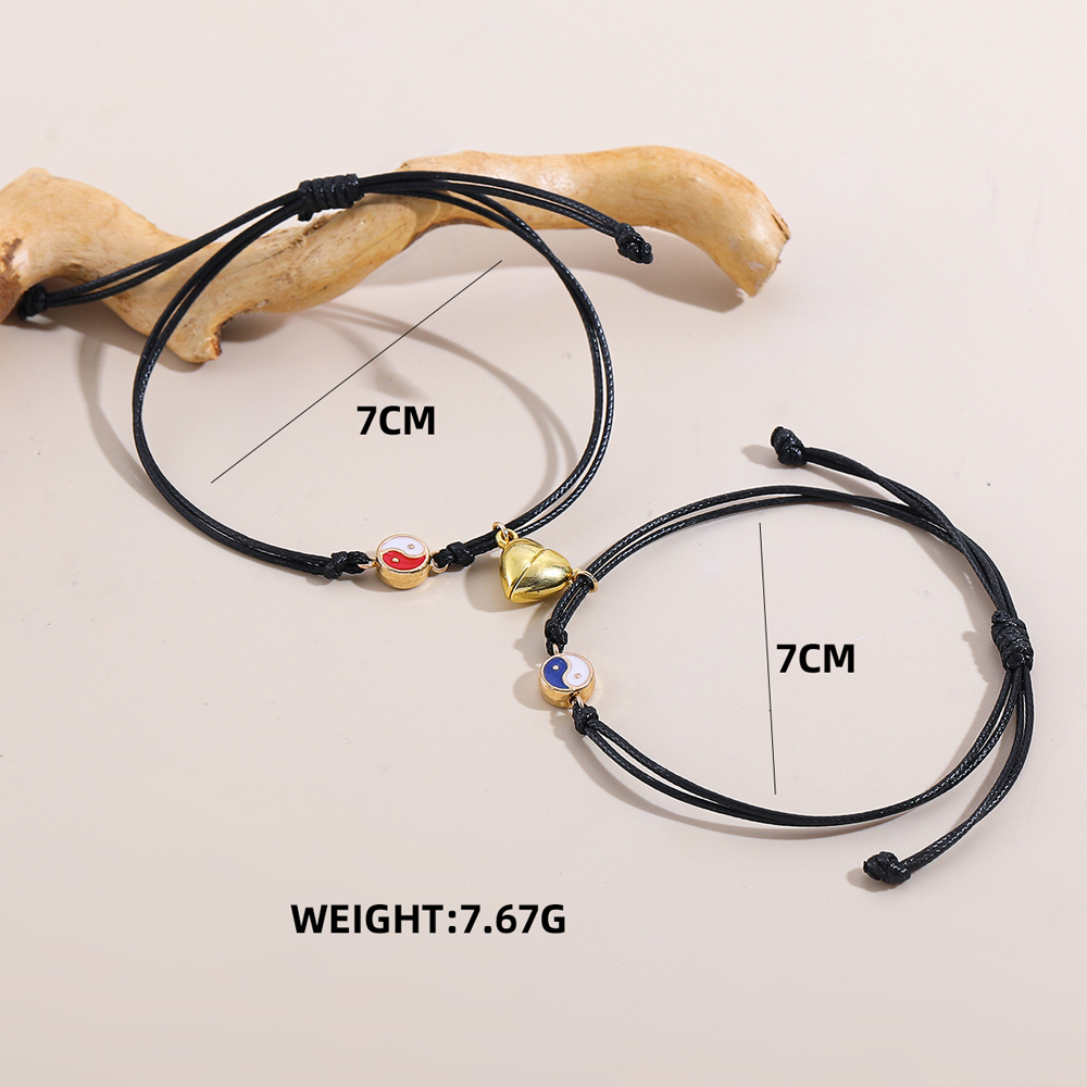 2022 neue Herz Yin und Yang Taiji Totem HandWoven Paar Armband ein Paarpicture4