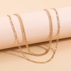 Fashion Simple Geometric Double-Layer Chain Alloy Necklace
