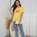 Neue Mode Sommer Lip Drucke rundhals Kurzarm Frauen Tshirtpicture12