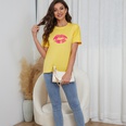 Neue Mode Sommer Lip Drucke rundhals Kurzarm Frauen Tshirtpicture28