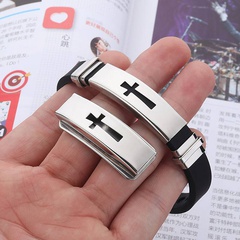 Mode Klassische Kreuz Männer und Frauen Silikon Edelstahl Armband