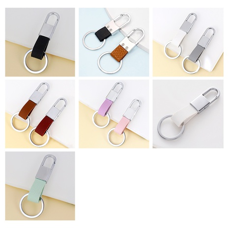 Fashion Simple Metal Leather Creative Keychain  One Piece's discount tags