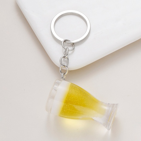 Fashion Creative Acrylic Simulation Mini Beer Steins Pendant Keychain's discount tags