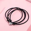 2020 New Simple Black Double Layer Chain Heart Titanium Steel Fine Braceletpicture7