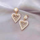 2022 neue Mode HerzGeformte Volle von Diamant Perle Legierung Ohrringpicture10