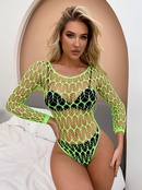Sexy OnePiece hollow Leaf pattern Green Seethrough Sexy Lingeriepicture7
