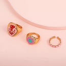 Ins Style Mushroom HeartShaped Ring Set Creative Alloy Dripping Oil Colored Fashion Ringpicture6