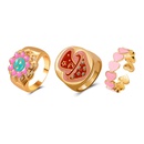 Ins Style Mushroom HeartShaped Ring Set Creative Alloy Dripping Oil Colored Fashion Ringpicture7