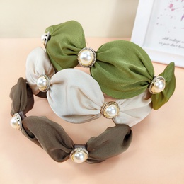 Vintage Style round Pearl Satin knotted Headband Wholesalepicture11