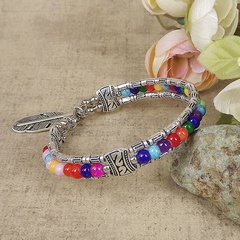 Fashion Ethnic Style Tibetan Silver Plated Turquoise Feather Bracelet