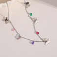 fashion butterfly necklace 18k zircon titanium steel necklacepicture13