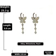 fashion rhinestone pearl butterfly earrings retro alloy earringspicture14