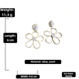 simple inlaid pearl hollow flower drop earrings wholesalepicture13