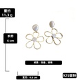 simple inlaid pearl hollow flower drop earrings wholesalepicture12