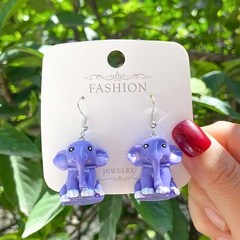 Cute style Resin Animal Elephant shape Pendant Earrings