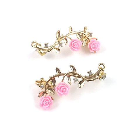 Fashion Creative Leaf Rose Pattern Stud Earrings Ornament's discount tags