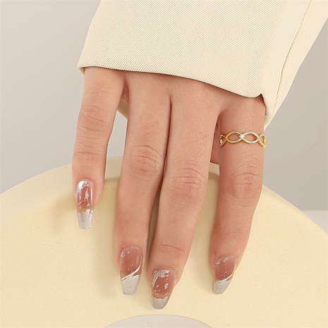 fashion round Cross inlaid zircon Open Ring wholesale's discount tags