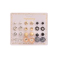 Korean Style New AllMatch 12 Pairs Earrings Set Pearl Flower Stars Heart SilverPlated Earrings Female Amazon Hotpicture21