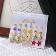 Korean Style New AllMatch 12 Pairs Earrings Set Pearl Flower Stars Heart SilverPlated Earrings Female Amazon Hotpicture29