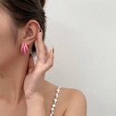 Koreanischen Stil Sigkeiten Farbe Kreis Ohrringe Geometrische DreiSchicht Halbe Ring Legierung Ohrringepicture8
