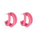 Koreanischen Stil Sigkeiten Farbe Kreis Ohrringe Geometrische DreiSchicht Halbe Ring Legierung Ohrringepicture10