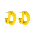 Koreanischen Stil Sigkeiten Farbe Kreis Ohrringe Geometrische DreiSchicht Halbe Ring Legierung Ohrringepicture16