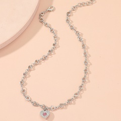 Fashion Ornament Crystal Inlaid Heart Clavicle Chain Necklace