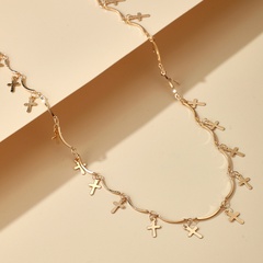 Simple Jewelry Cross Pendant Single Layer Alloy Necklace