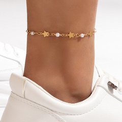 Simple Jewelry Pearl Single-Layer Geometric Star Alloy Anklet Foot Ornaments