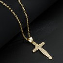 Fashion Copper Gold Plated Inlaid Zircon Cross pendant Necklacepicture10