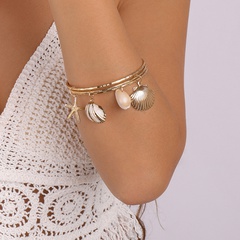 Fashion Multi-Layer Female Shell Starfish Vacation Simple Metallic Bracelet