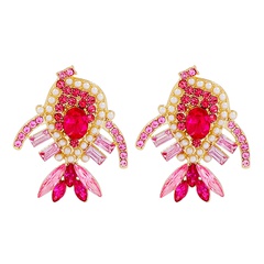 Fashion Simple Creative  Cute Pink Fish Shape Diamond Female Alloy Earrings