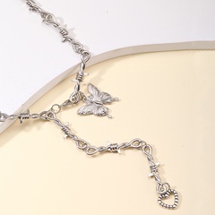 Fashion Butterfly Pendant Female Hip Hop Punk Thorn Clavicle Chain Necklace