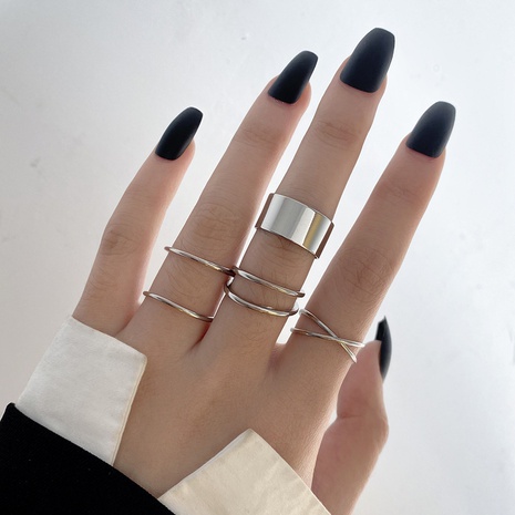 Fashion Simple Geometric Gold Plated Women's Alloy Knuckle Ring 5 Piece Set's discount tags