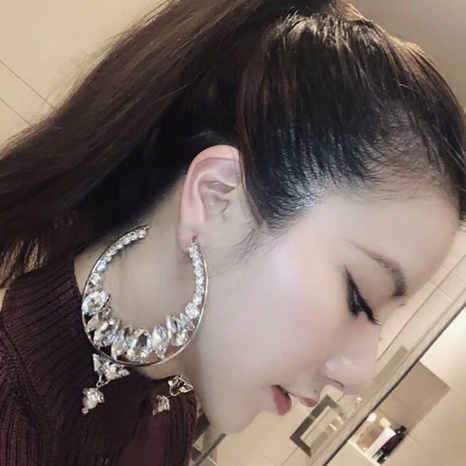 Exaggerated Big Circle Rhinestone Fashionable  Earrings's discount tags